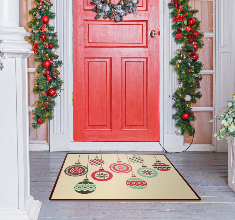 Hanging balls Christmas floor rug - TenStickers