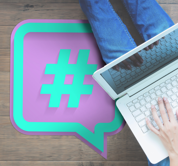 Wonderful modern vinyl rug with hashtag - TenStickers