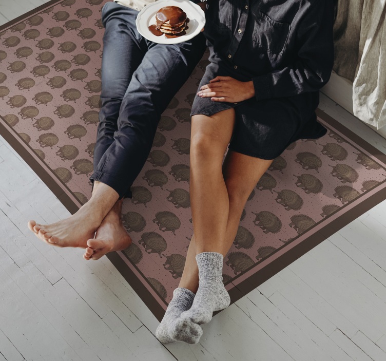 Hedgehog Pattern animal vinyl rug - TenStickers