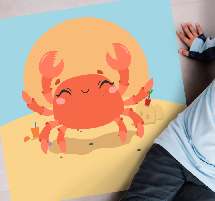 Hilarious red crab animal rug - TenStickers