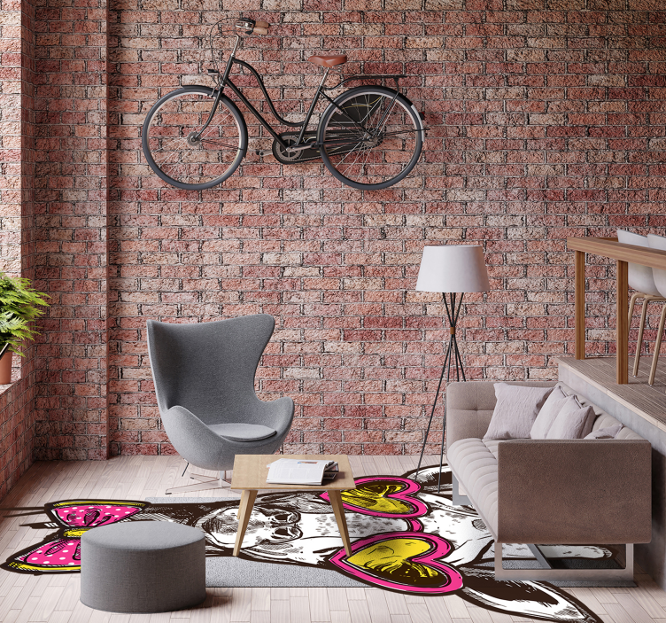 Original hipster giraffe vinyl rug - TenStickers