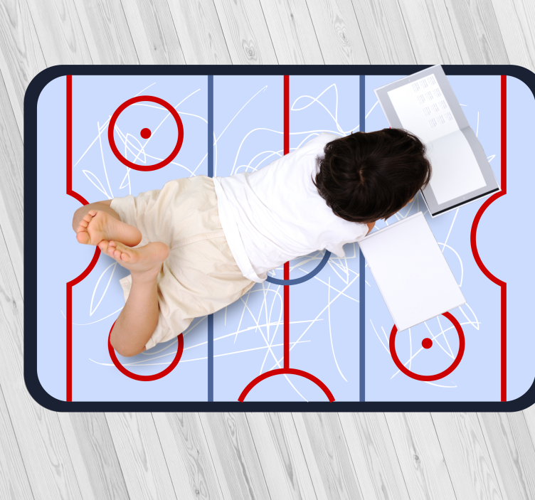 Hockey Playfield gaming vinyl rug - TenStickers