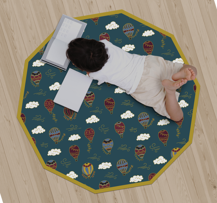 Hot Air Balloons playroom vinyl rug - TenStickers