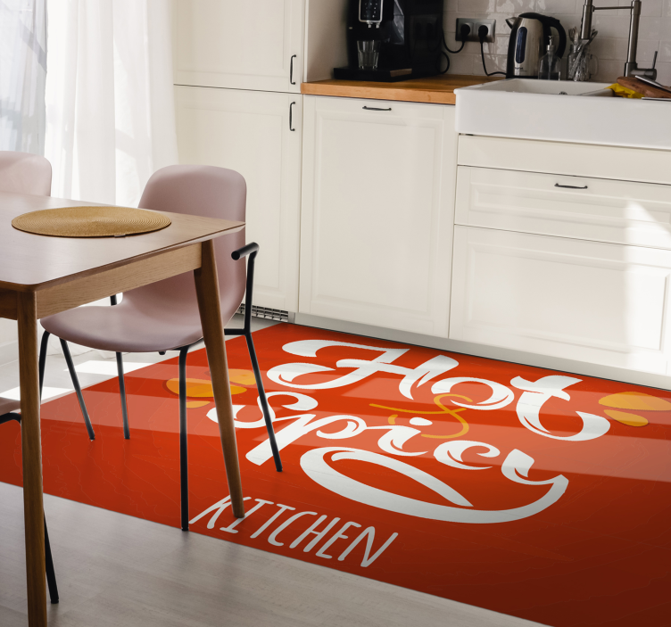 Hot spicy statement kitchen vinyl rug - TenStickers