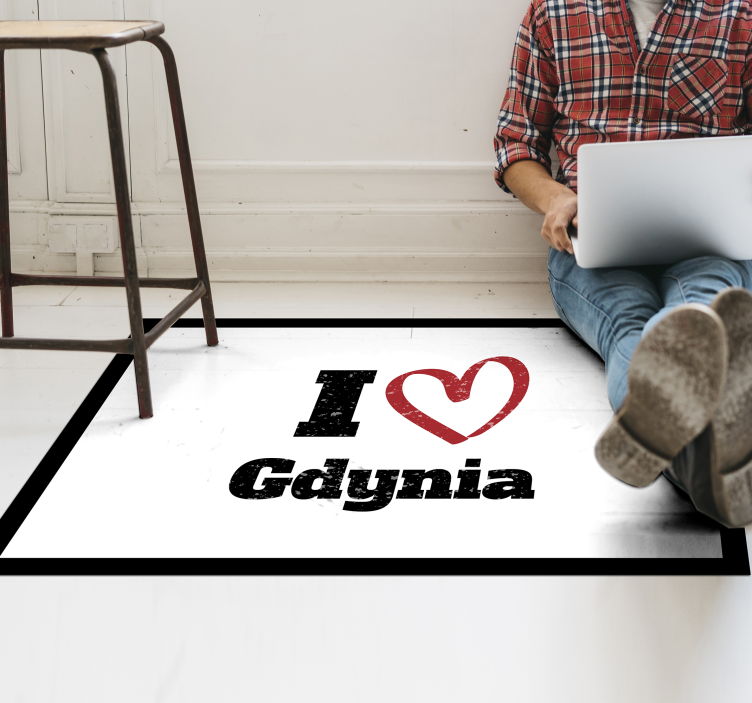 I LOVE GDYNIA custom vinyl rug - TenStickers