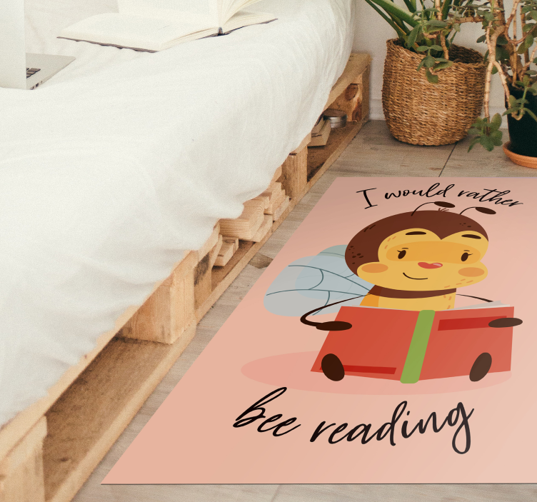 I would rather bee reading custom vinyl rug - TenStickers