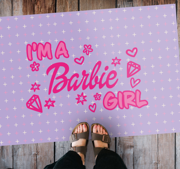 Im a barbie girl quote custom rug - TenStickers