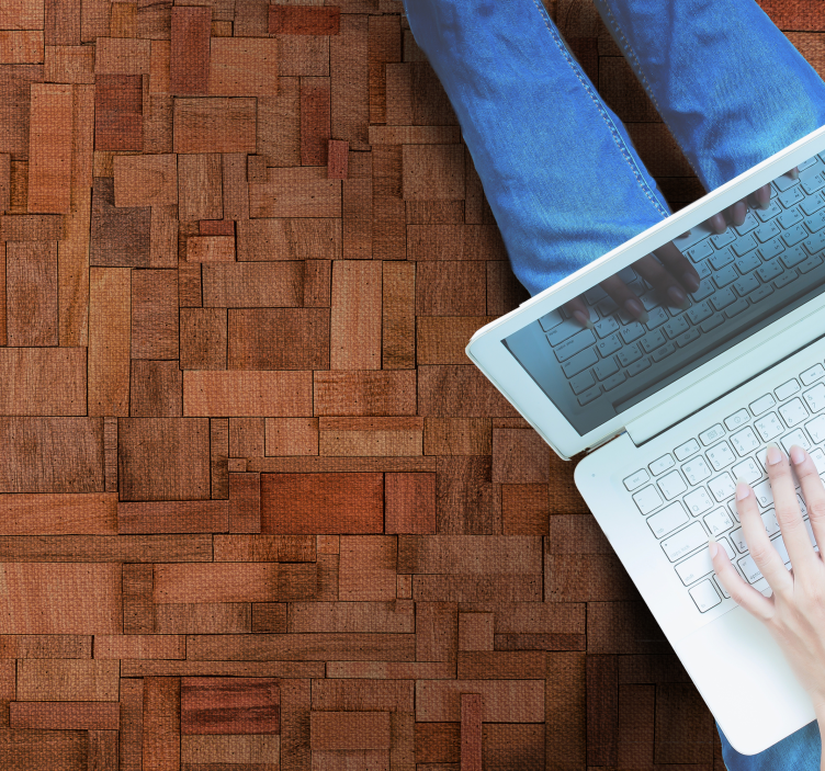 Imitation of wood bricks wood effect vinyl rug - TenStickers