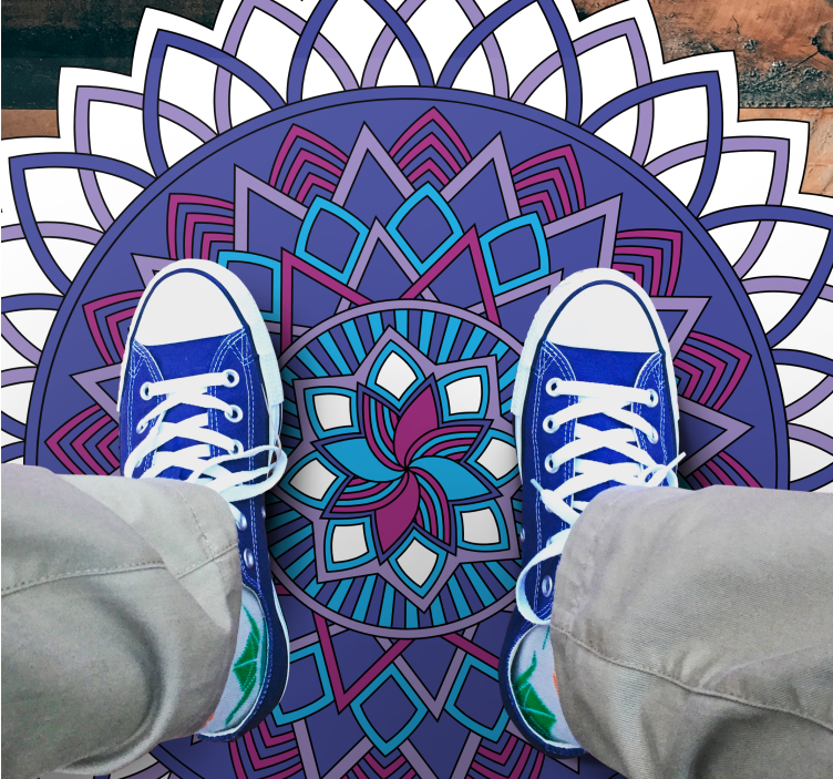 Intricate Floral Arrangement mandala vinyl rug - TenStickers