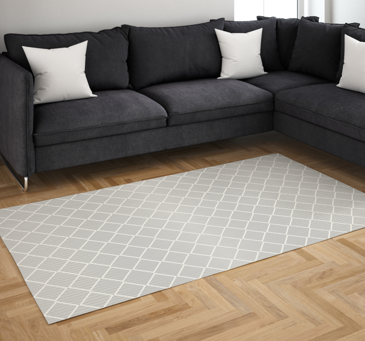 Irregular gray rhombuses geometric vinyl rugs - TenStickers