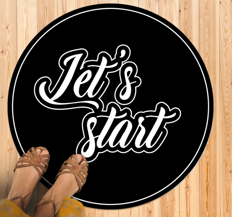 Let's start quote custom vinyl rug - TenStickers