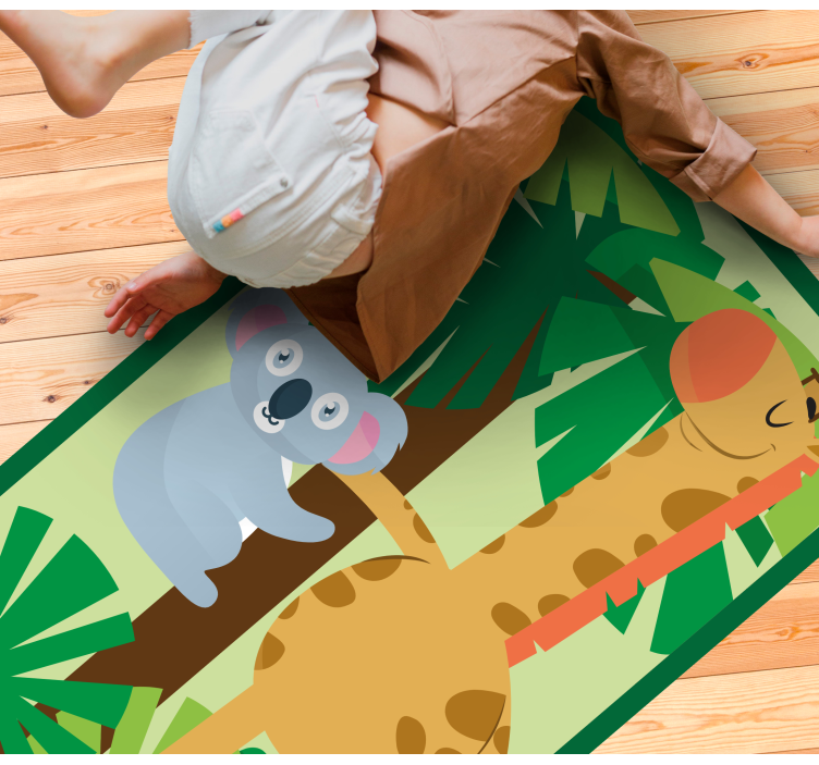 Jungle Friends Adventure nursery vinyl rug - TenStickers