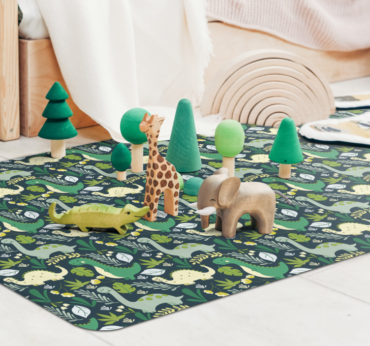 Jungle Safari Theme kids vinyl rug - TenStickers