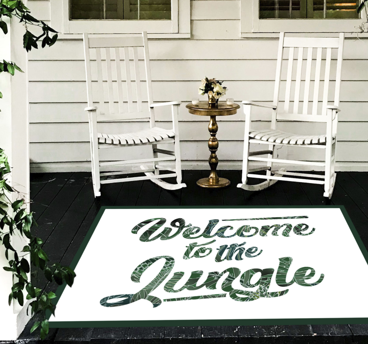 Jungle Welcome Phrase custom vinyl rug - TenStickers