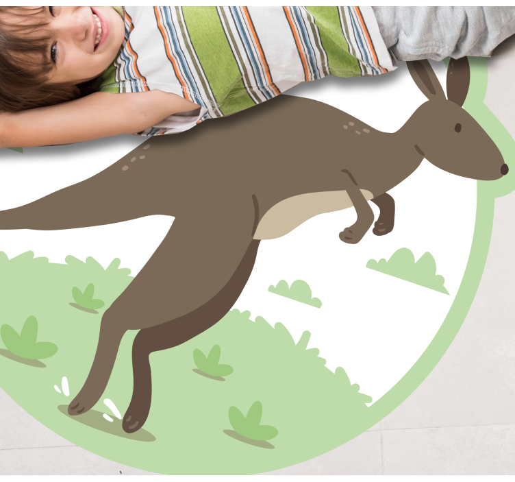 Kangaroo Leap kids vinyl rug - TenStickers