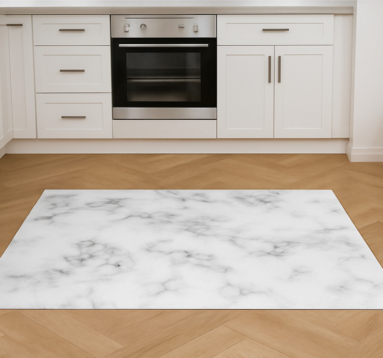 Kitchen vinyl rug with a simple marble design - TenStickers