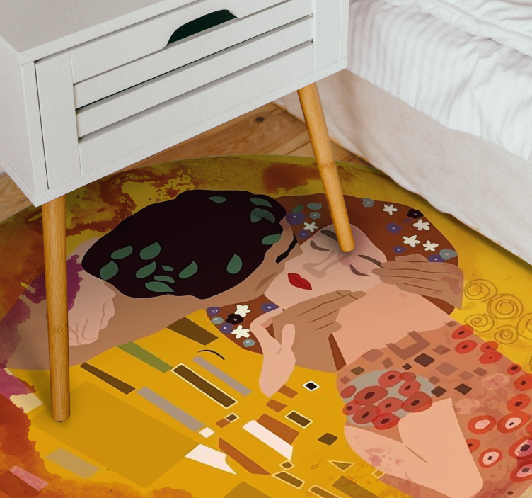 Klimt's Kiss vintage vinyl rug - TenStickers