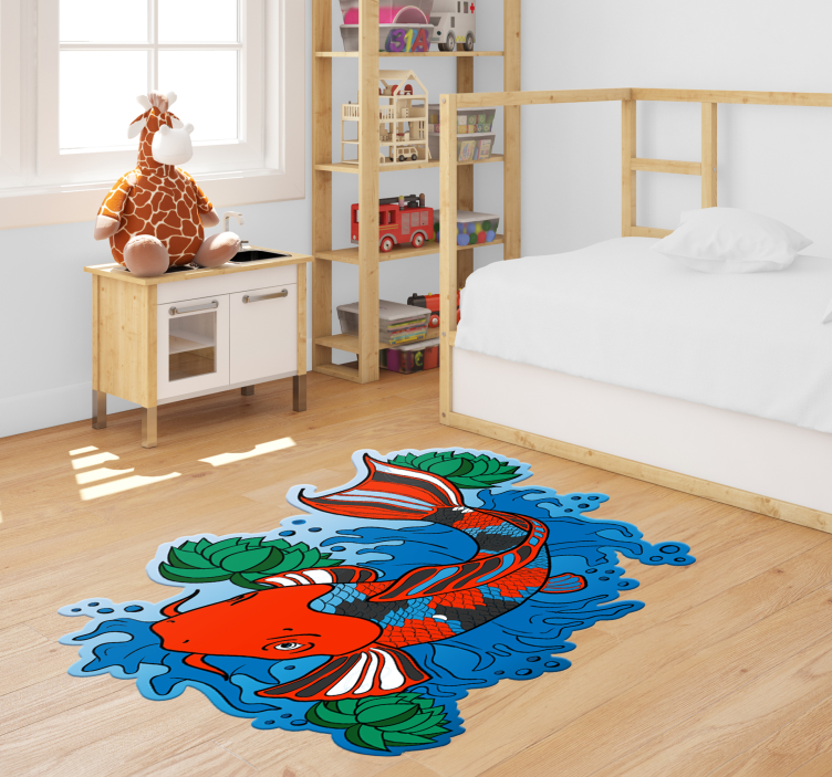 Koi fish design animal vinyl rug - TenStickers