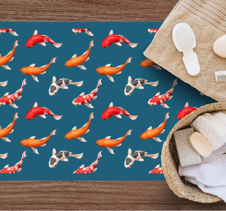 Koi fishes pattern bathroom flooring - TenStickers