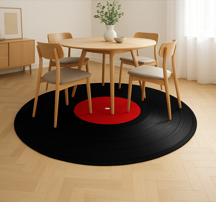 Oversized Vinyl Record dining room vinyl rug - TenStickers