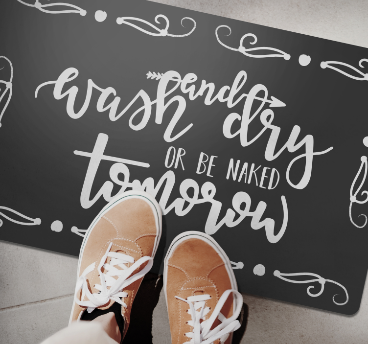 Laundry naked tomorrow custom rug - TenStickers