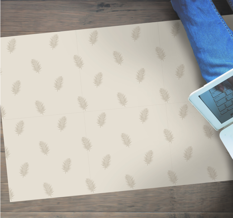 Leaf Patterned Accent nature vinyl rug - TenStickers