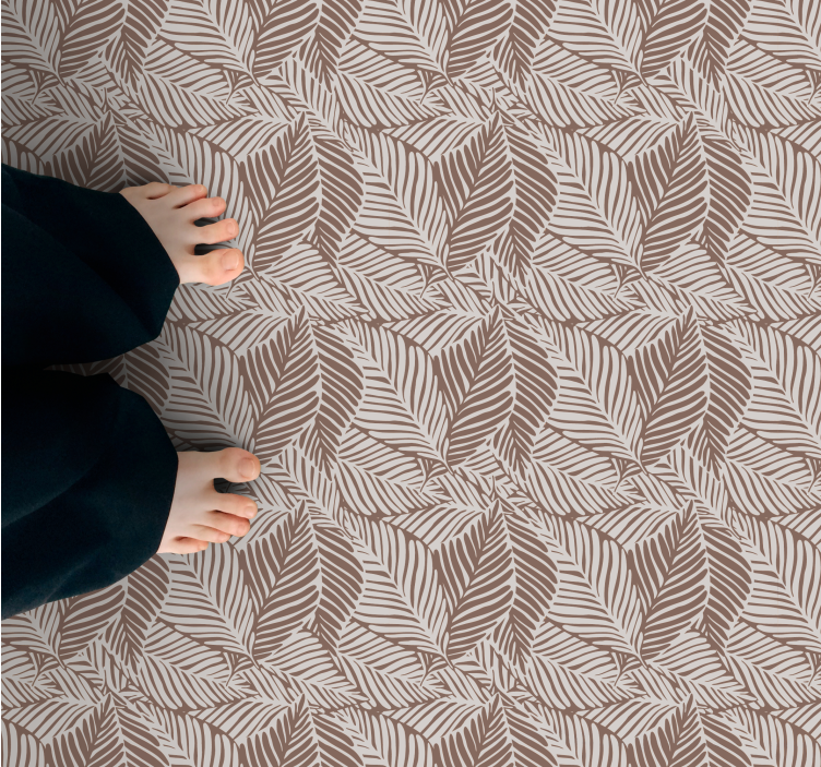 Leaf Patterned Surface flower vinyl rug - TenStickers