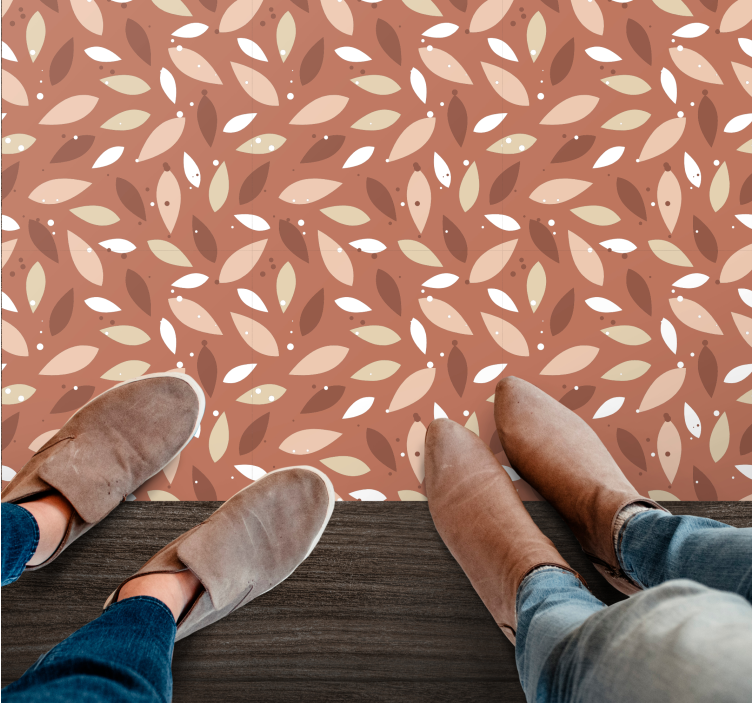 Leafy Pattern flower vinyl rug - TenStickers