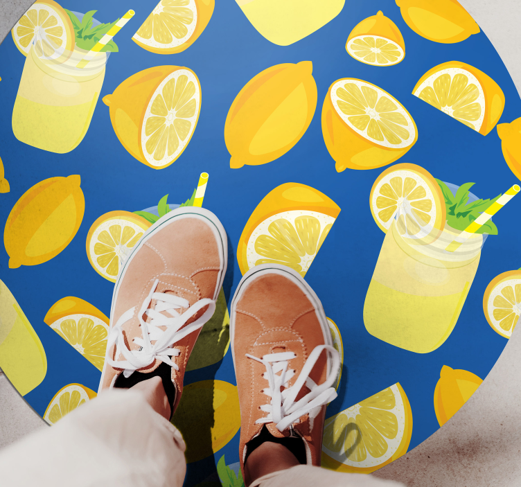 Lemon Juice kitchen floor tiles - TenStickers
