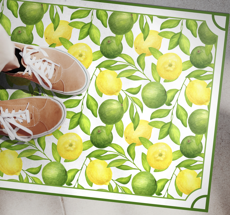 Lemons and Limes frame fruits vinyl rug - TenStickers