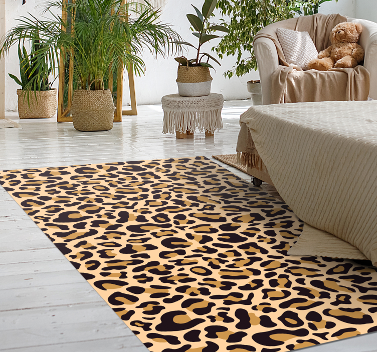 Leopard print animal print vinyl rug - TenStickers