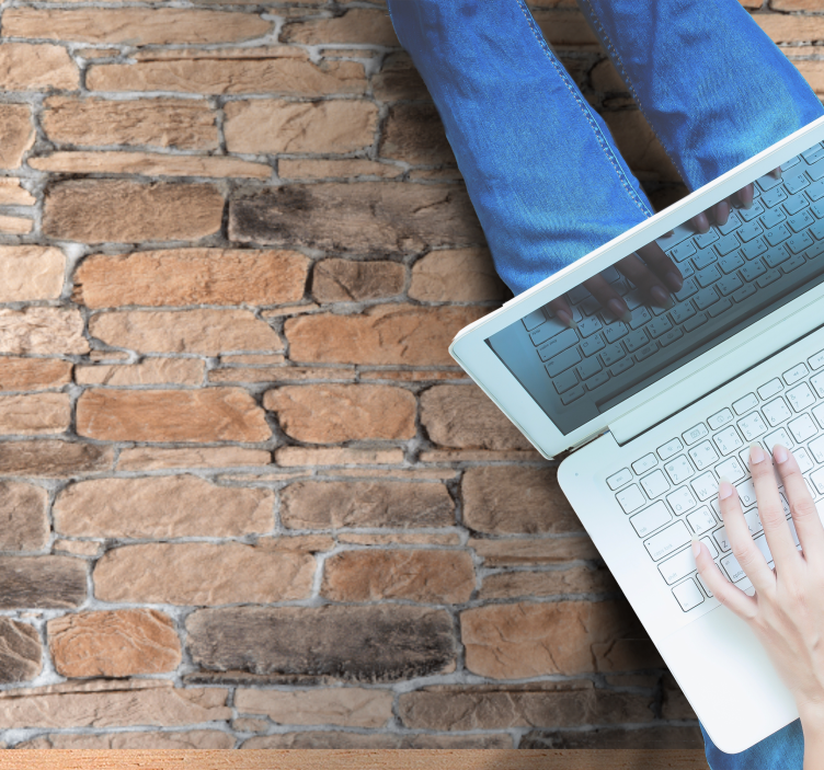 Light brown stone bricks rustic pattern carpet - TenStickers