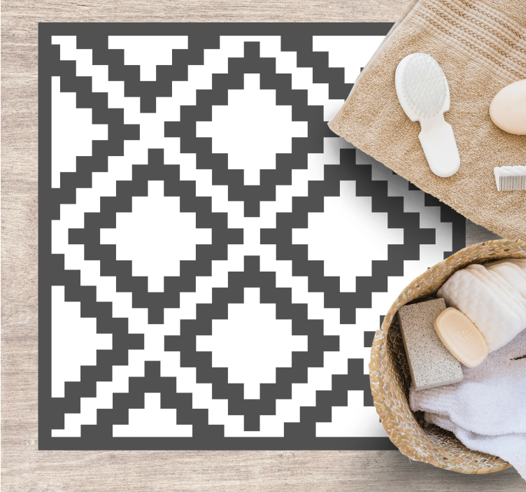 Light gray nordic geometric pattern ethnic rug - TenStickers