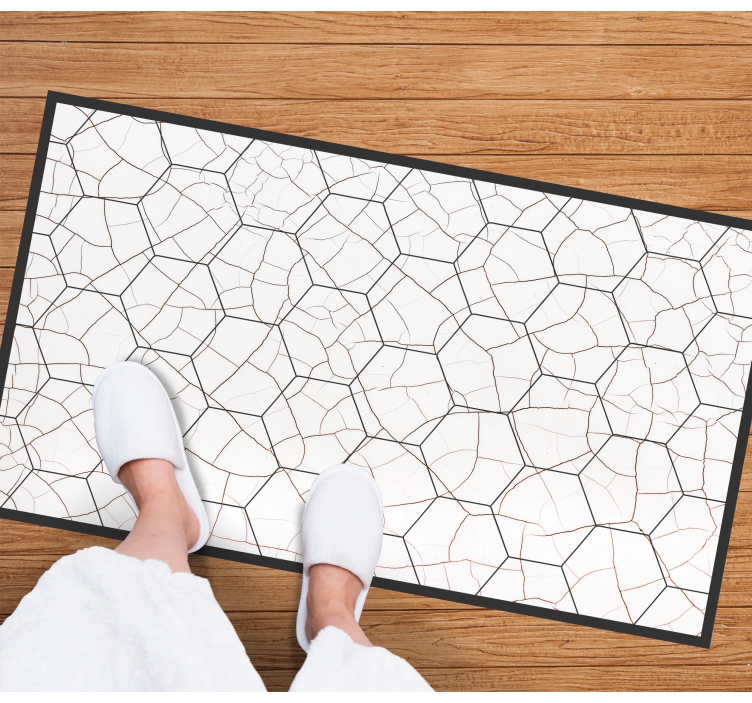 Light grey porcelain hexagons tile carpet - TenStickers