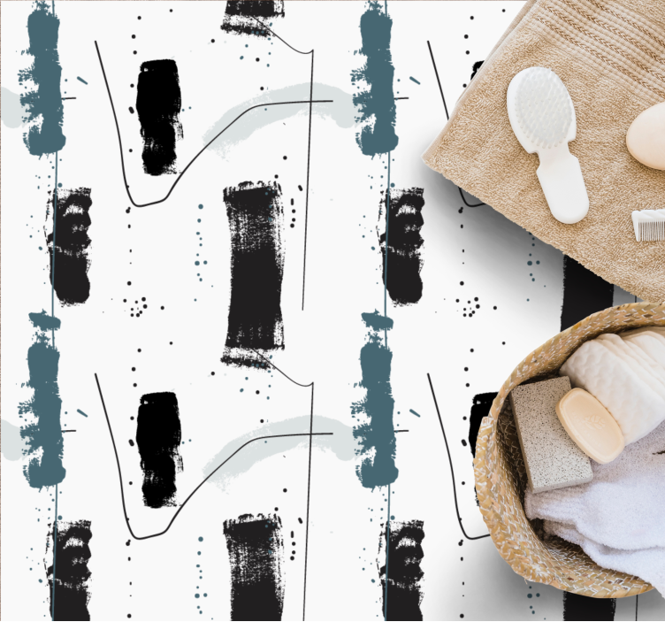 Linear Abstract Shapes minimalist vinyl rug - TenStickers