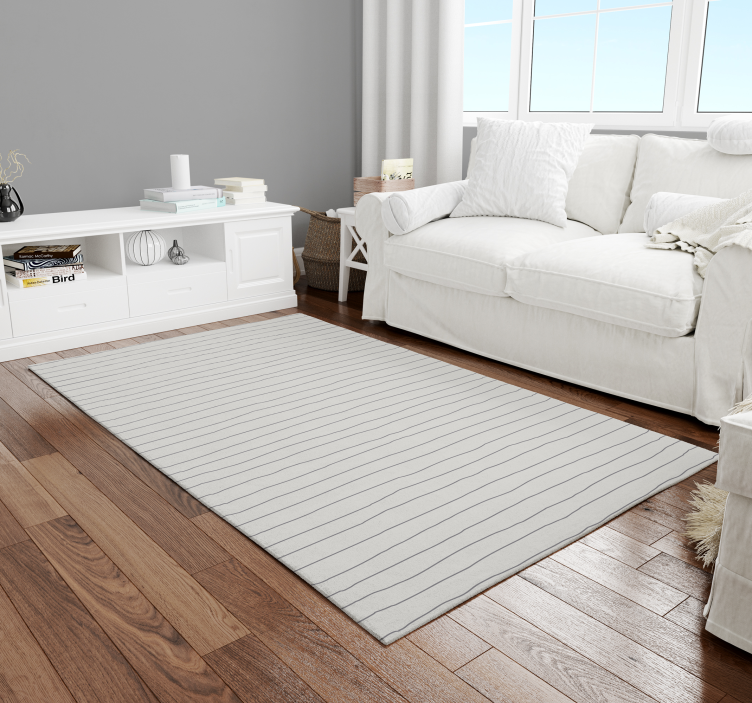 Linear monochrome stripes vinyl rug - TenStickers