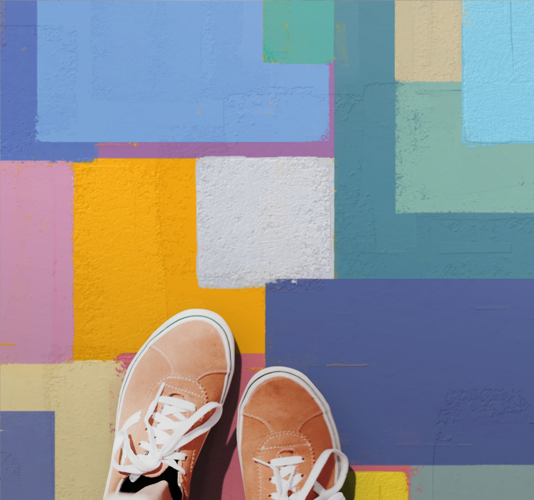 Lively Shape Cubes geometric vinyl rug - TenStickers