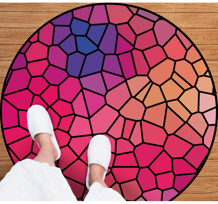 Lively Mosaic Composition circular vinyl rug - TenStickers