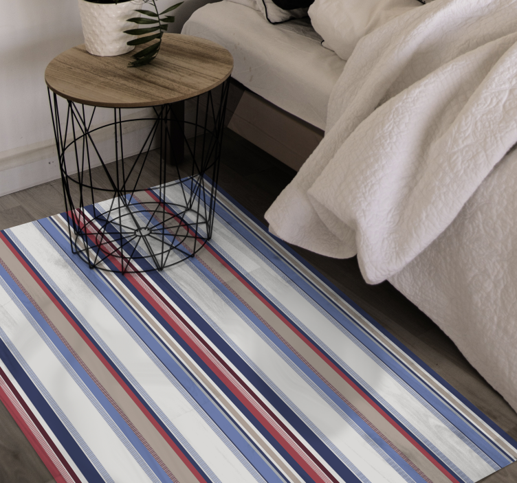 Modern blue shades stripes vinyl rug - TenStickers