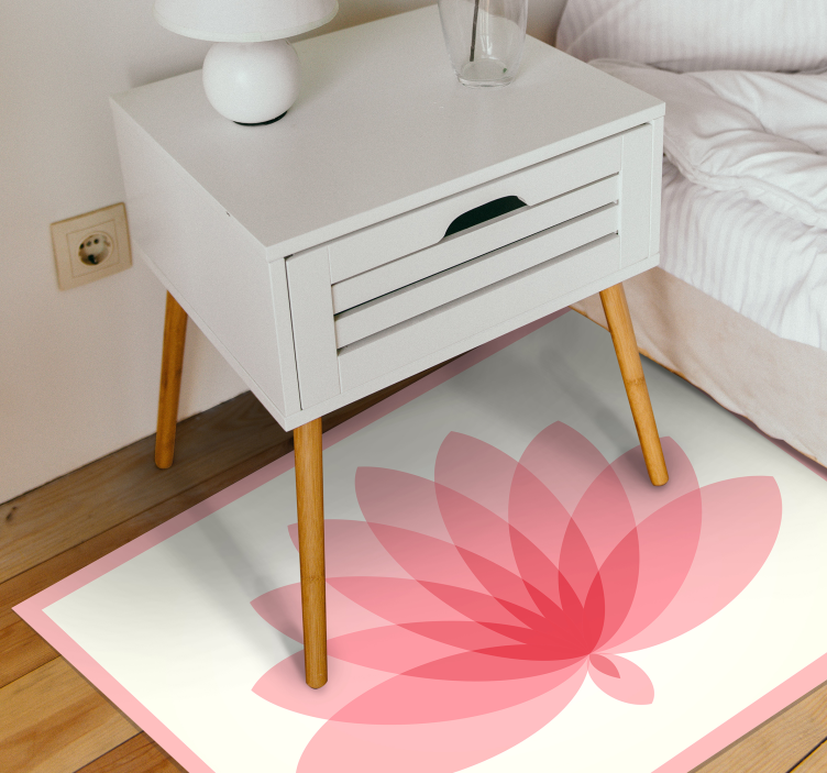 Lotus Bloom flower vinyl rug - TenStickers