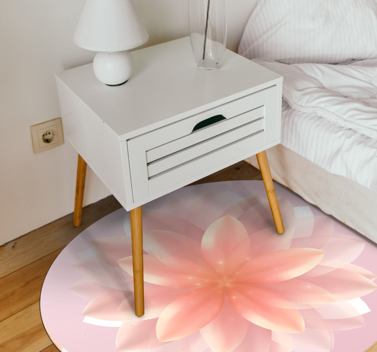 Lotus realistic pink floral rug - TenStickers