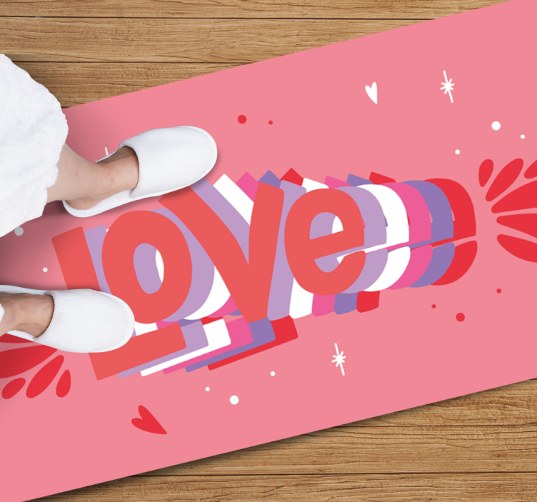 Groovy love letter custom vinyl rug - TenStickers