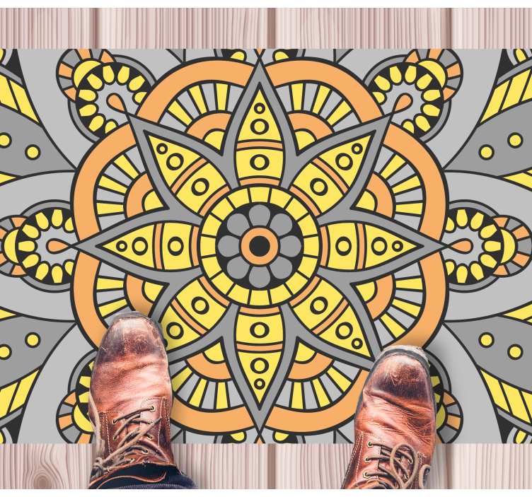 Mandala vinyl rug elegant mandala design - TenStickers