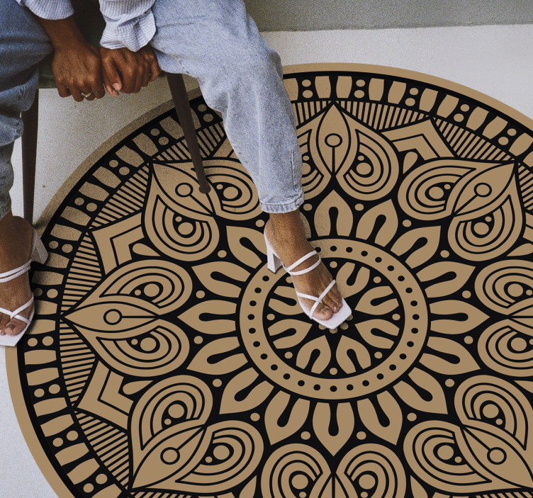 Mandala vinyl rug with elegant design - TenStickers