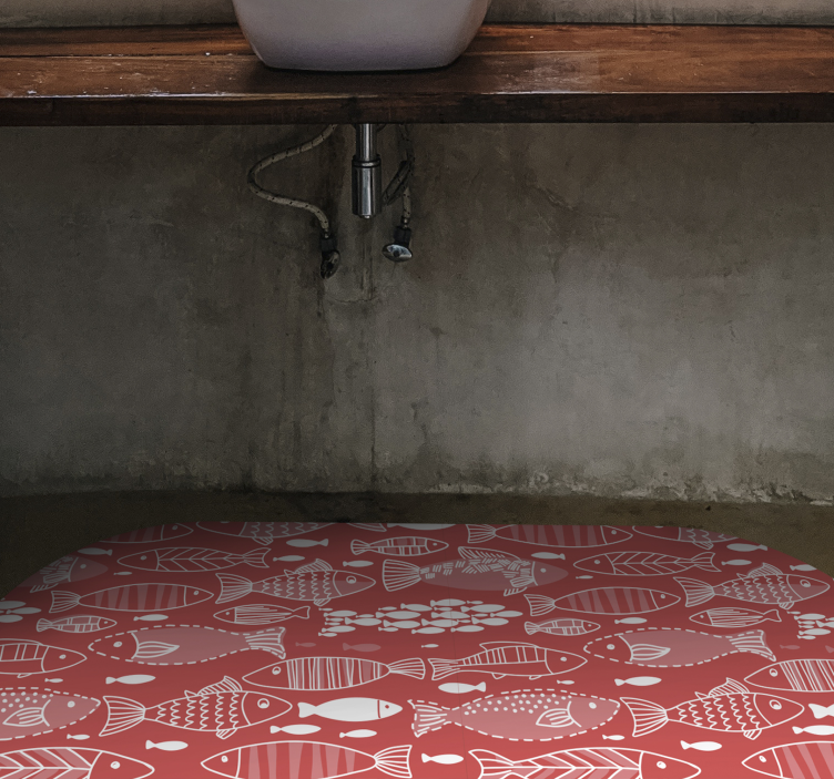 Many fish under sea animal vinyl rug - TenStickers