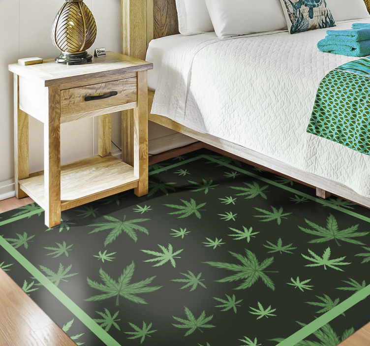 Marajuna leaf floral rugs - TenStickers