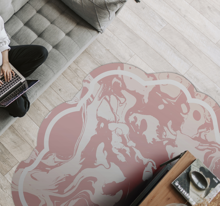 Marbled Swirls textured vinyl rug - TenStickers