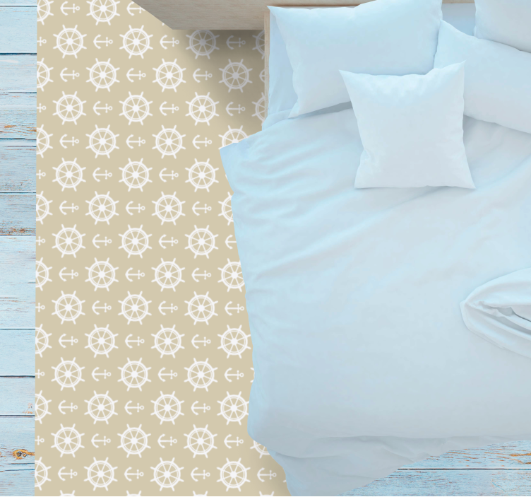 Maritime compass motif living room vinyl rug - TenStickers