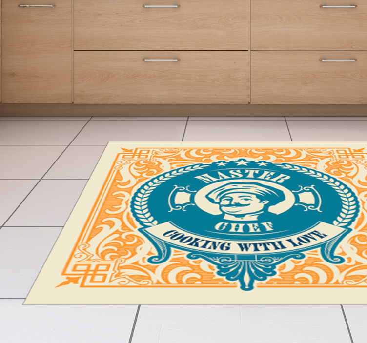 Master Chef Love custom vinyl rug - TenStickers