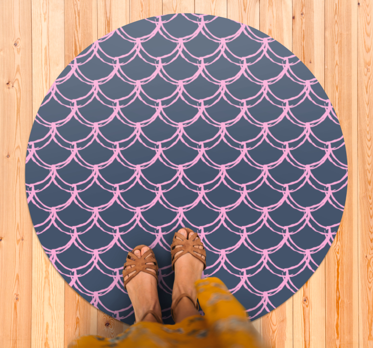 Mermaid tile pattern circular rug - TenStickers